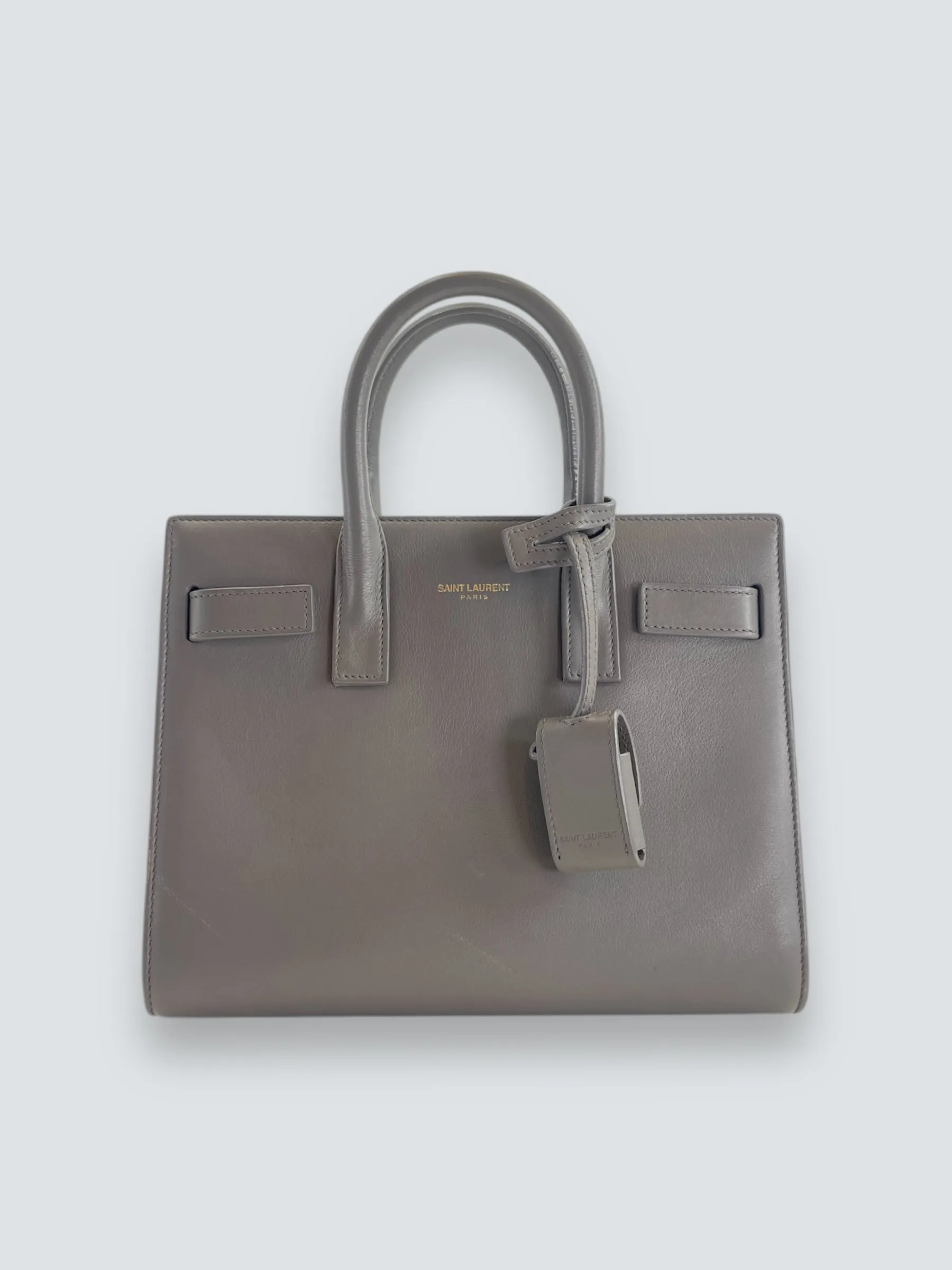 Saint Laurent Grey Leather Nano Sac de Jour Tote