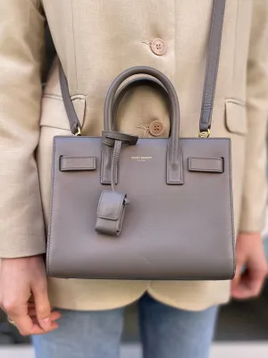Saint Laurent Grey Leather Nano Sac de Jour Tote