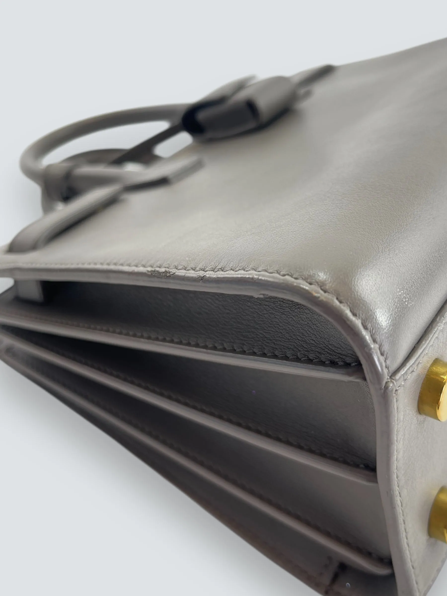 Saint Laurent Grey Leather Nano Sac de Jour Tote