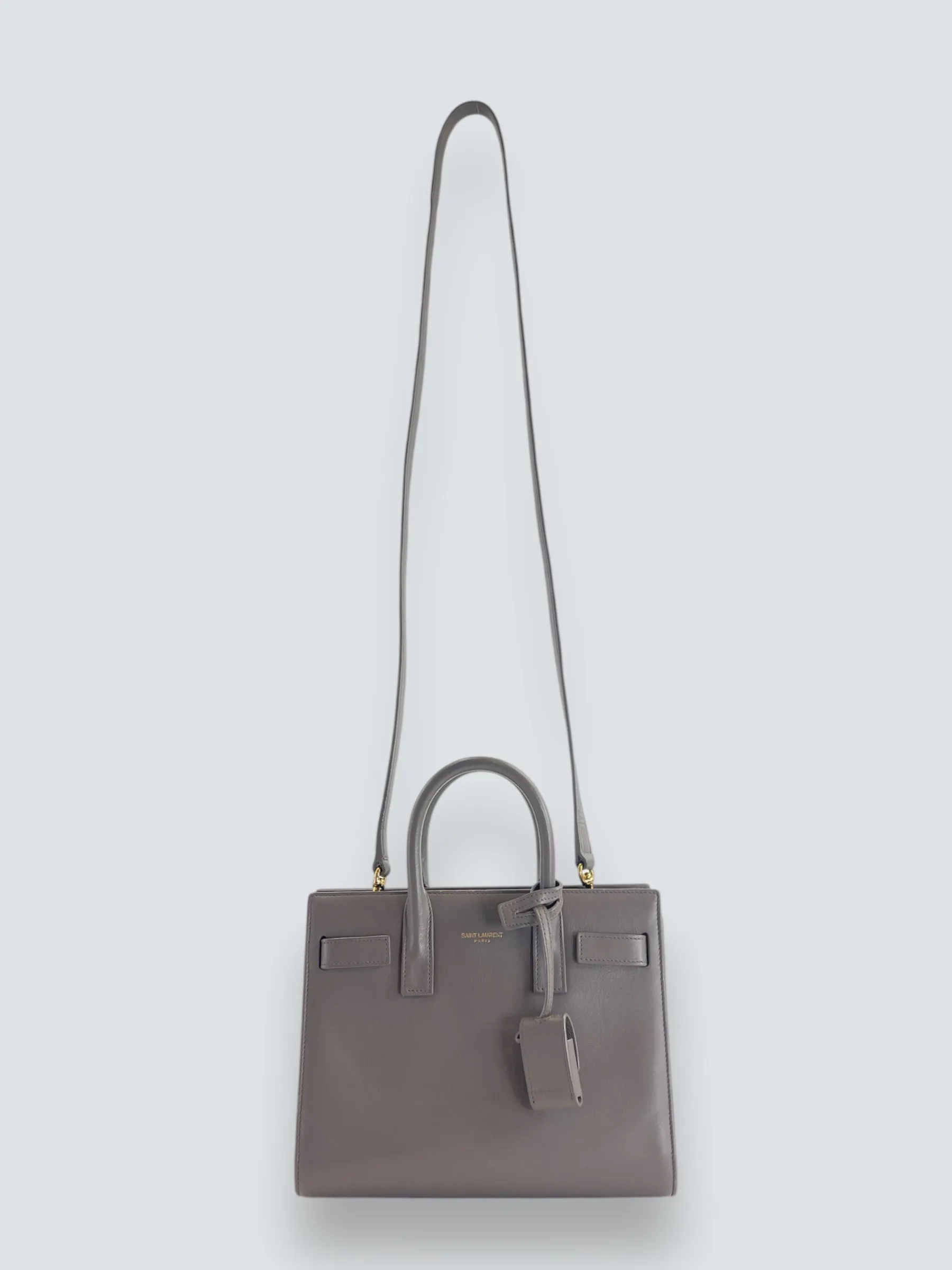 Saint Laurent Grey Leather Nano Sac de Jour Tote