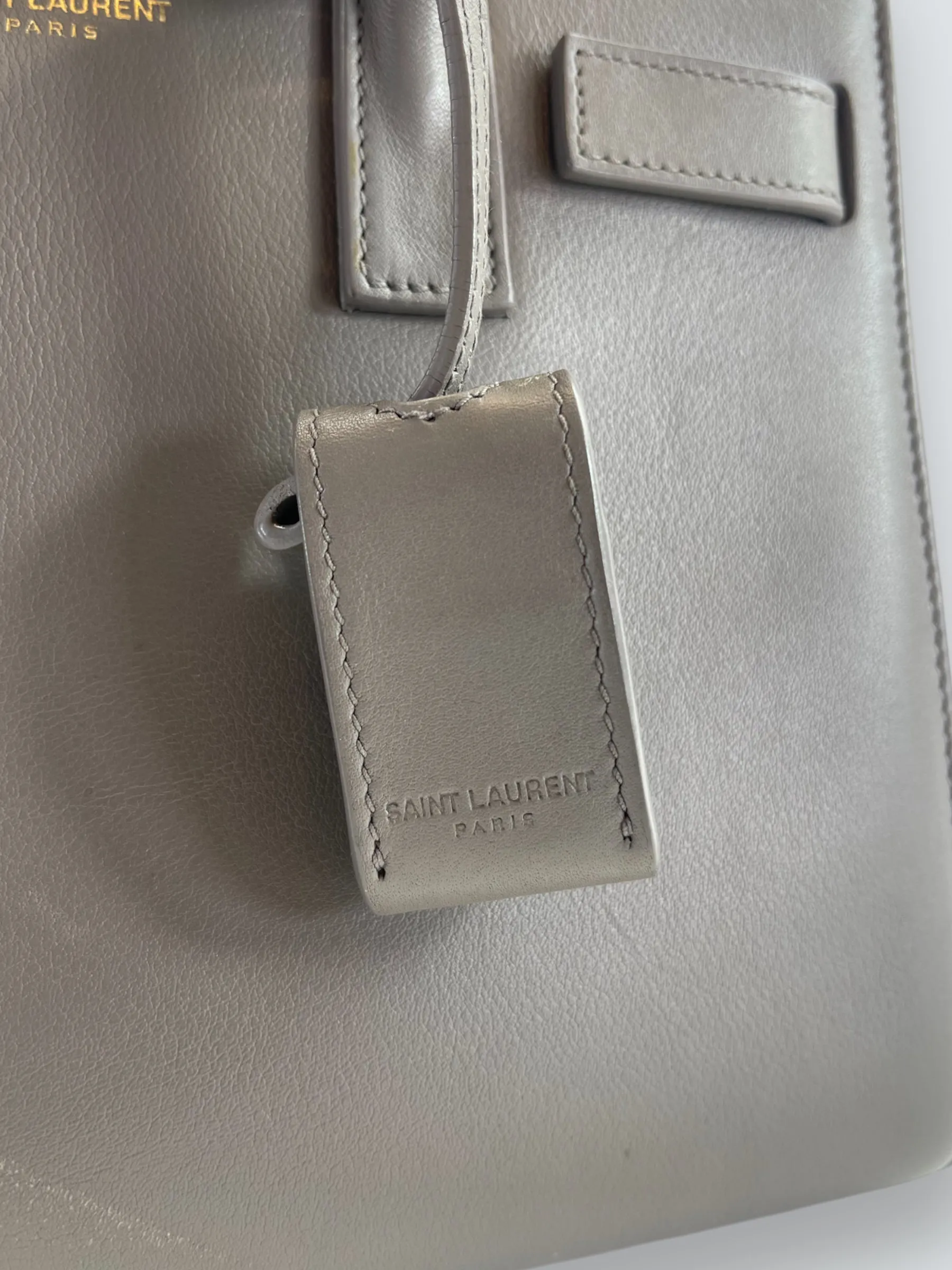 Saint Laurent Grey Leather Nano Sac de Jour Tote