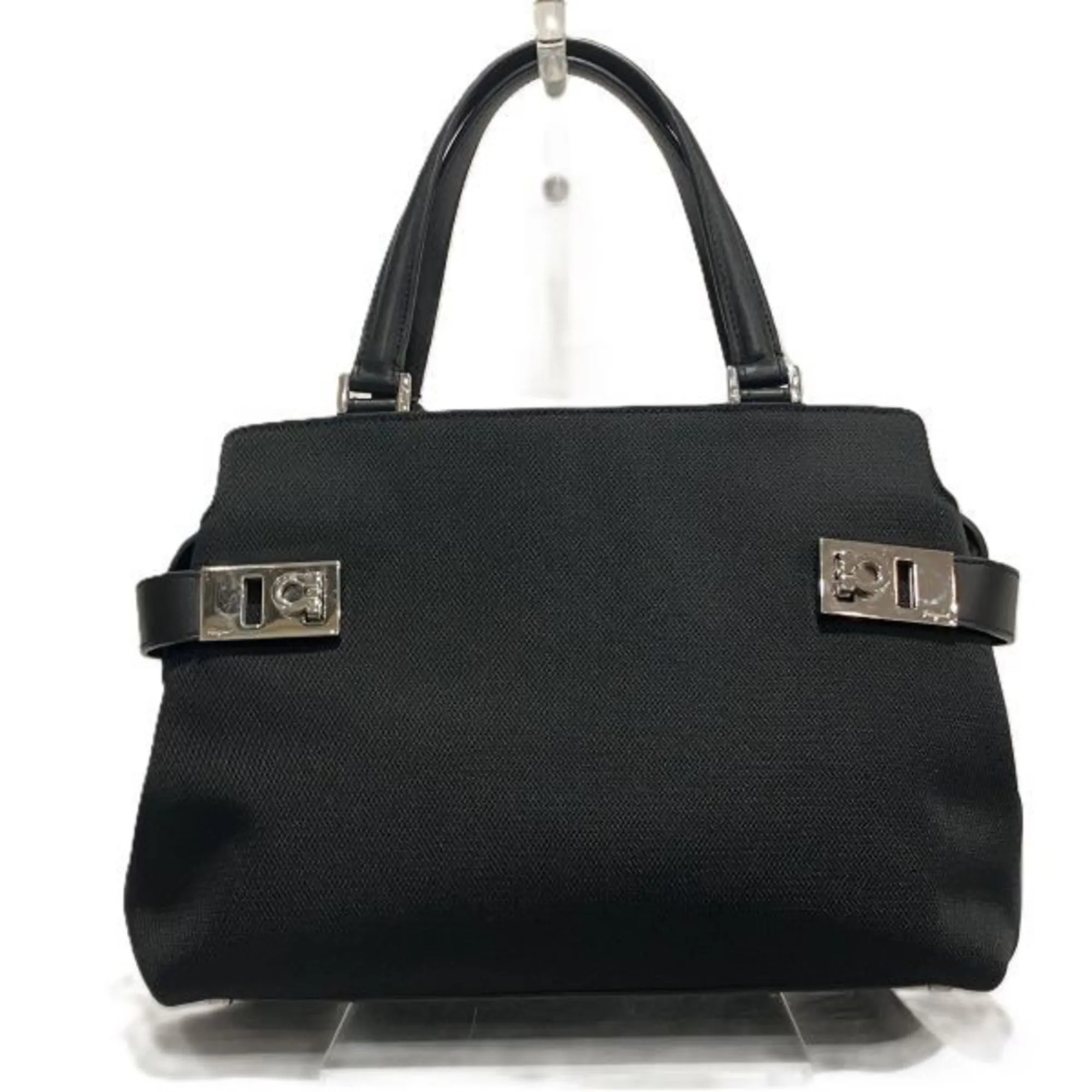 Salvatore Ferragamo  Nylon Leather Handbag Tote Bag (Pre-Owned)