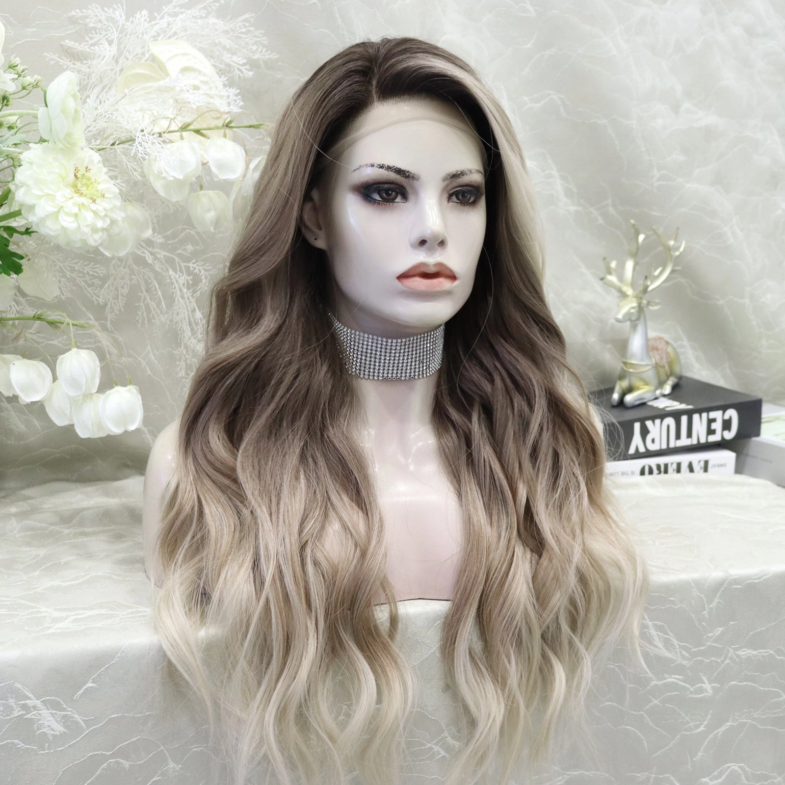 Shannon Ombre Ash Brown to Blonde Body Wave 13*4 Lace Front Wig