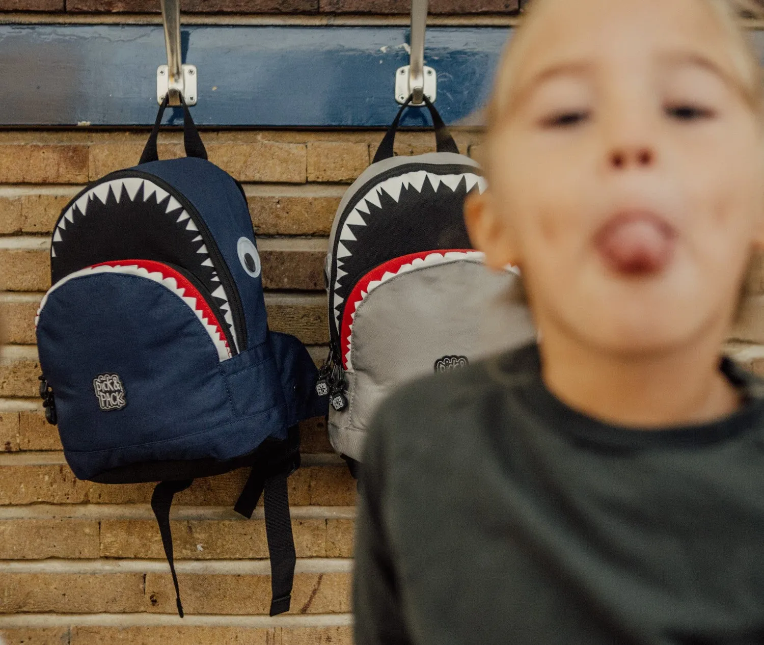 Shark Shape Backpack S Grey
