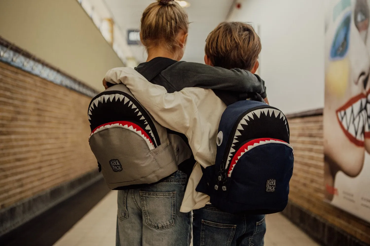 Shark Shape Backpack S Grey