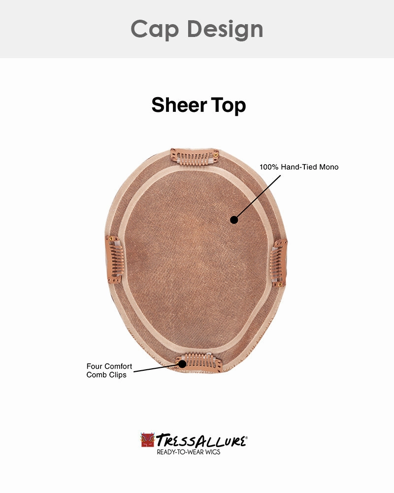 Sheer Top 14 inch | Monofilament Human Hair Topper by TressAllure