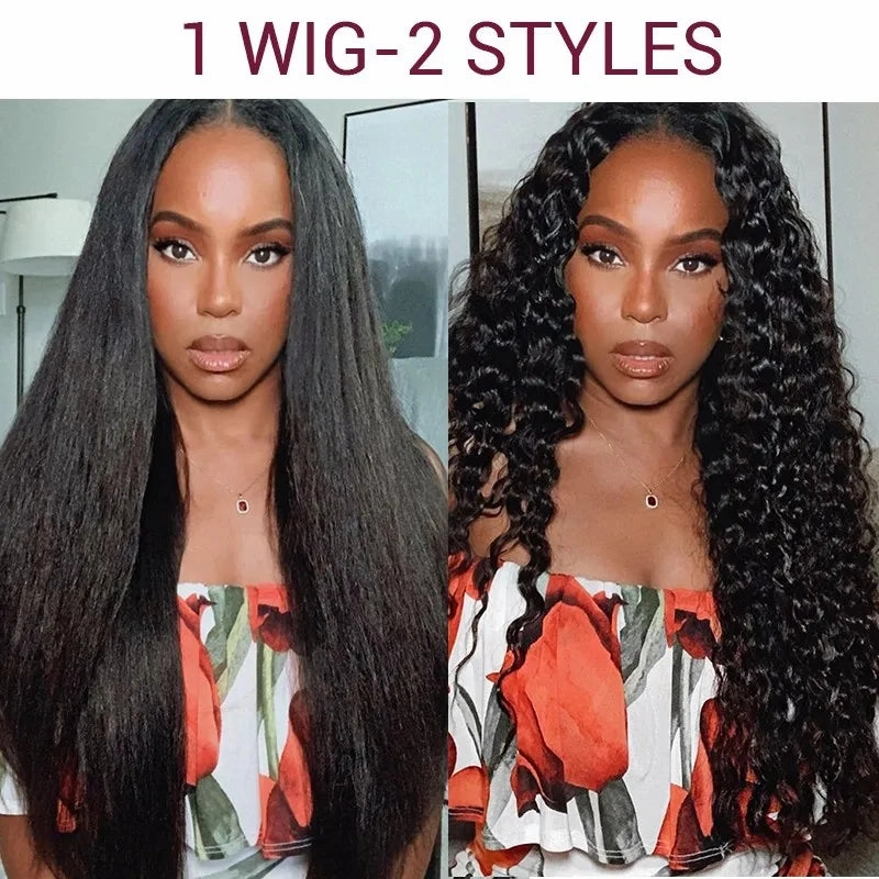 Skin Melt Lace 2 in 1 Preplucked Human Hair 13x6 Lace Front Wig | WET & WAVY REVERTIBLE WIG