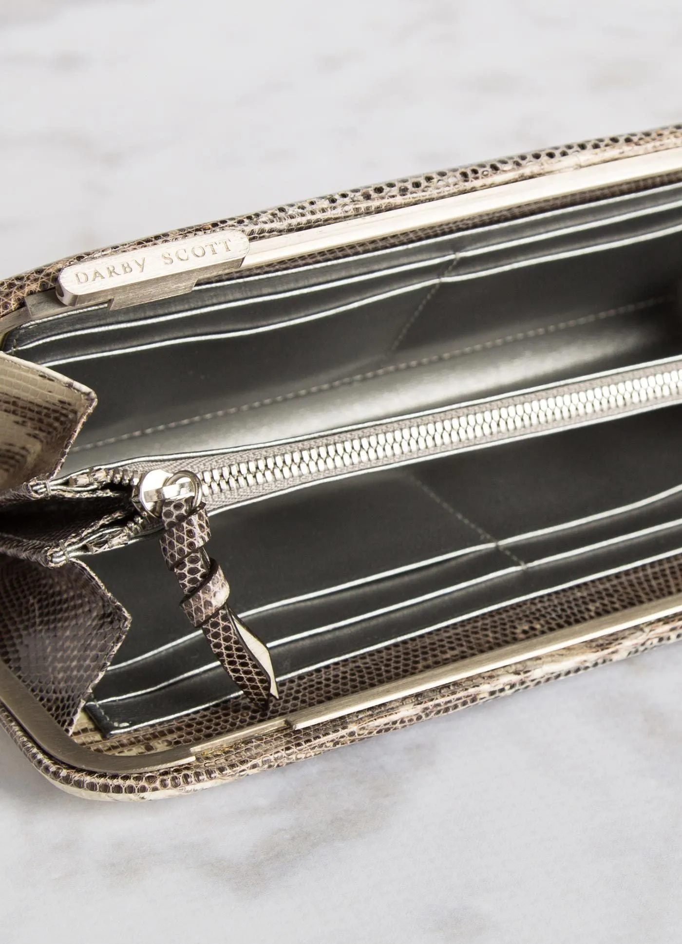 Slide Lock Wallet - Natural Ring Lizard