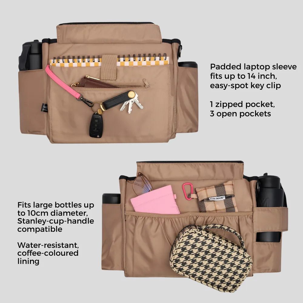 Small Bon Vivant Structured Tote Bag -- Tan