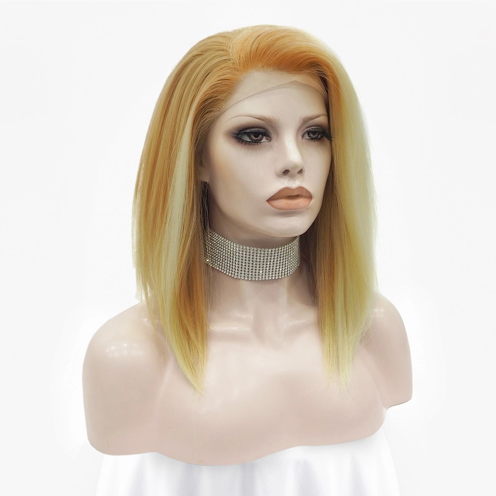 Star Light - Blonde Highlighted Short Bob Synthetic Lace Front Wig