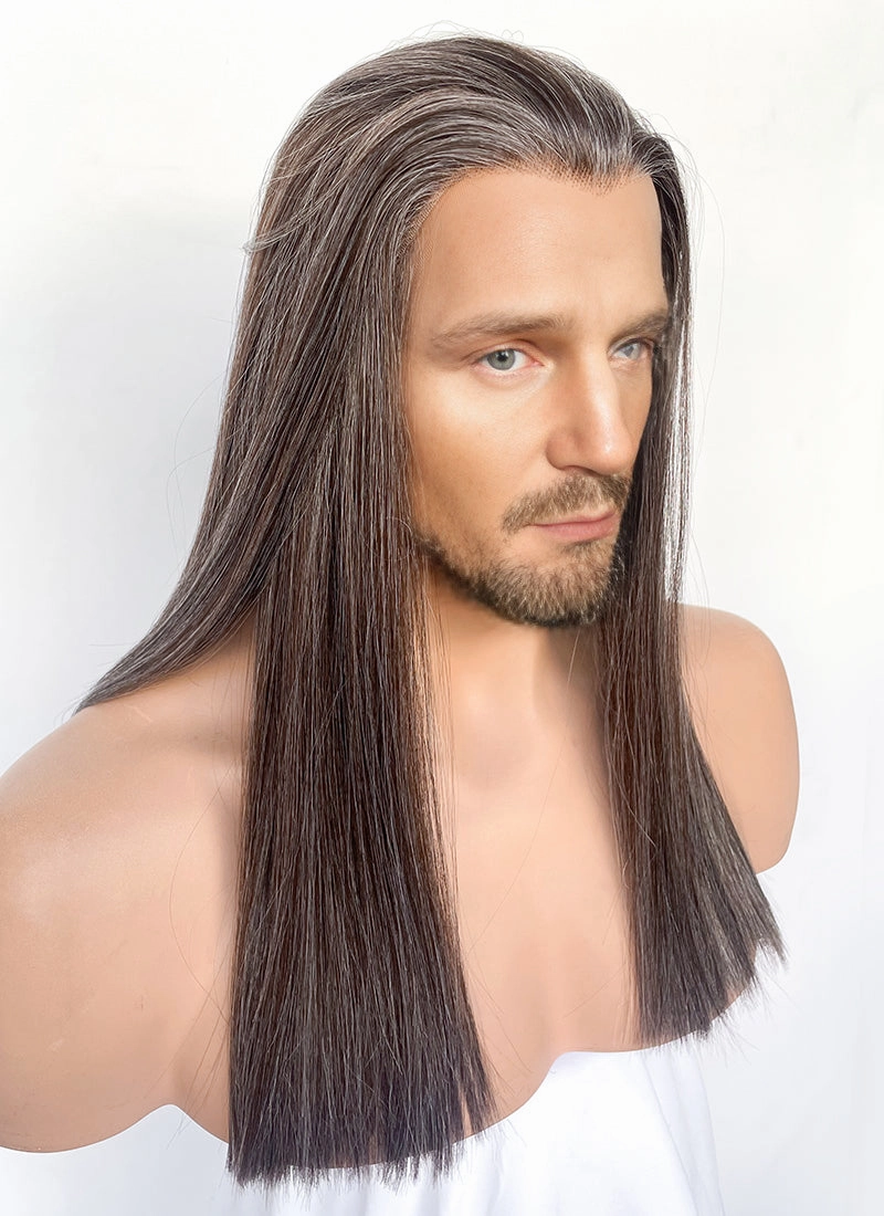 Star Wars Qui-Gon Jinn Mixed Brown Straight Lace Front Synthetic Men's Wig LFK5570