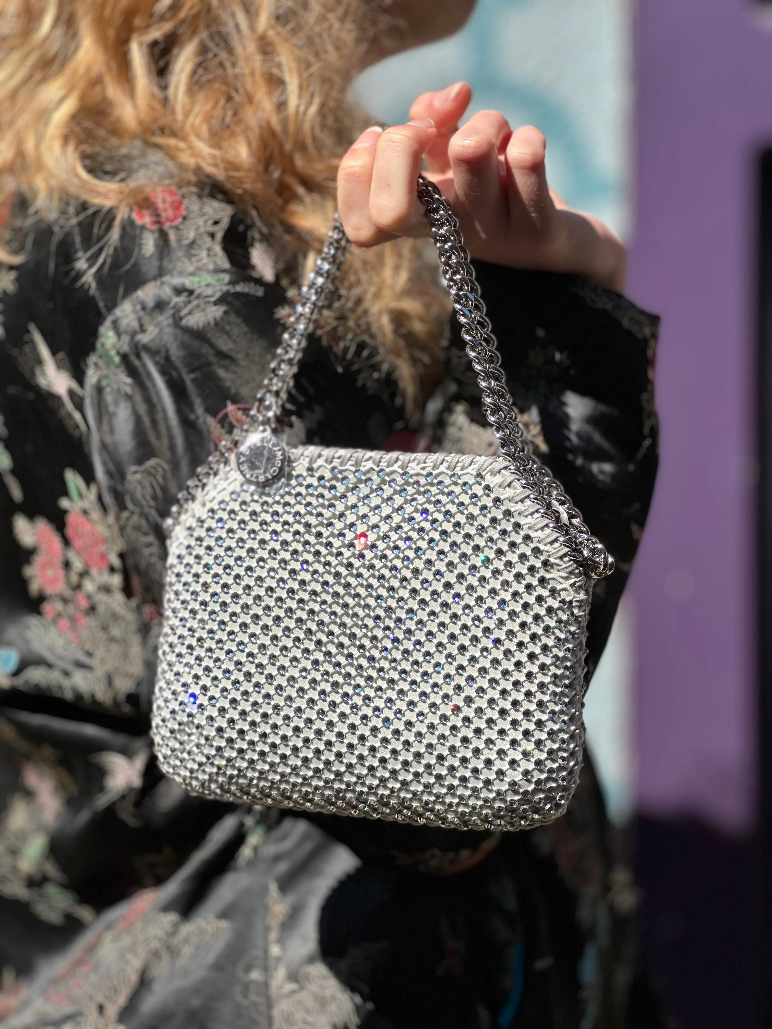 Stella McCartney Crystal Mesh Mini Tote Crossbody