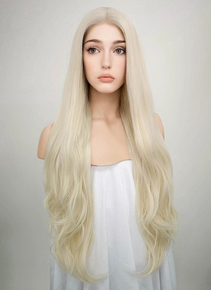Straight Platinum Blonde Lace Front Synthetic Wig LW150D