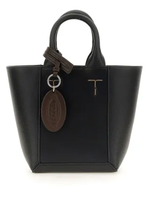 Structured Black Calfskin Shopping Bag