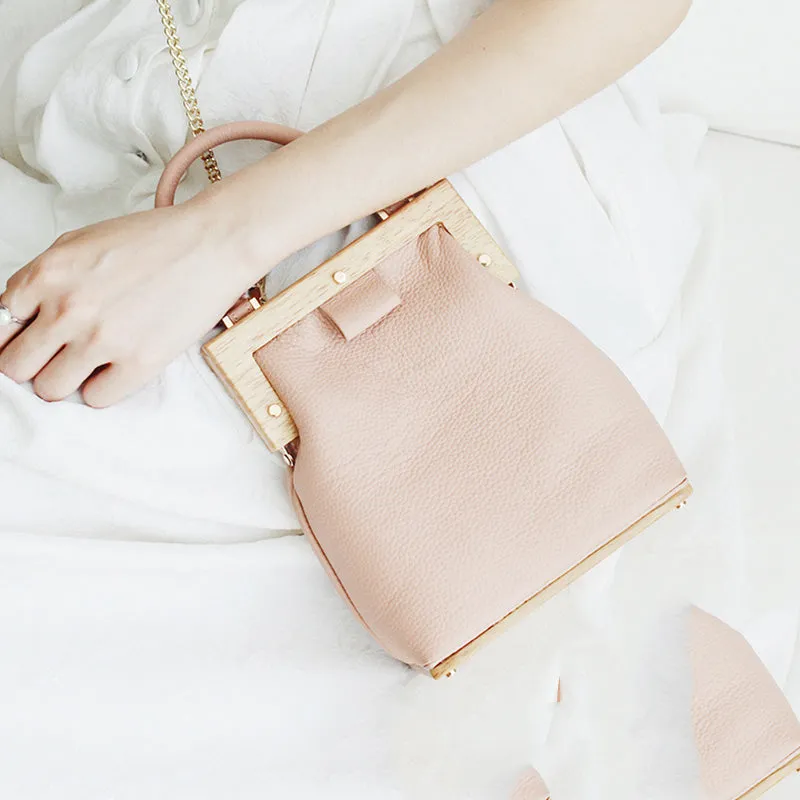 Stylish LEATHER WOMENs Frame Handbag Purse Chain SHOULDER Purse for Women