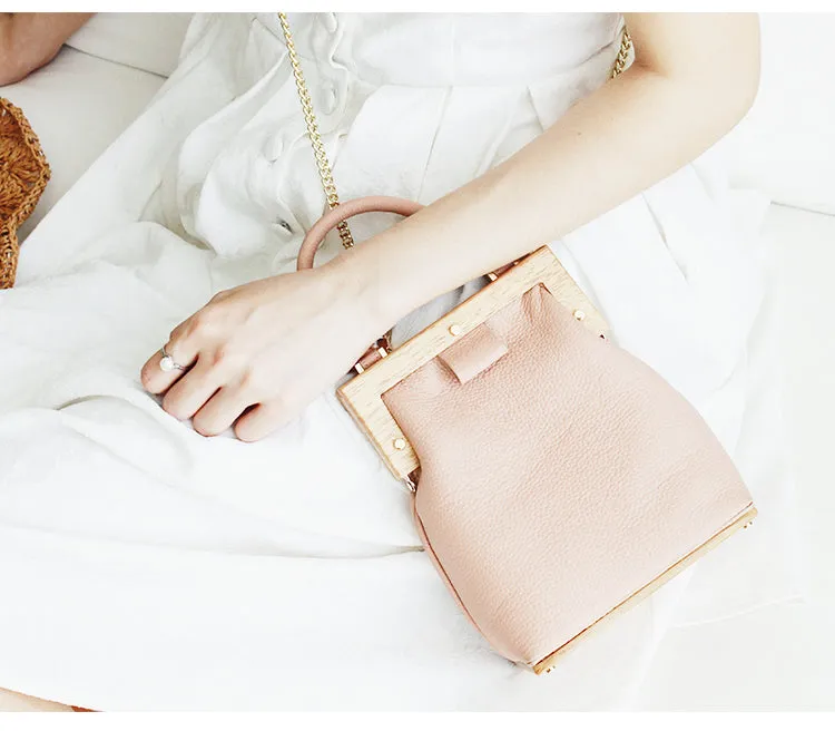 Stylish LEATHER WOMENs Frame Handbag Purse Chain SHOULDER Purse for Women