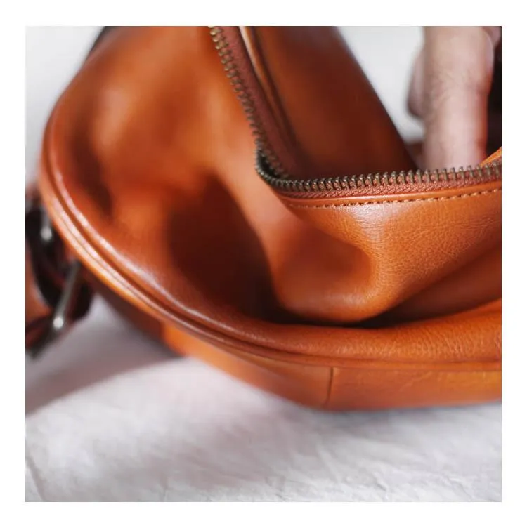 Stylish Womens Small Brown Leather Satchel Crossbody Bag Zipper Square Shoulder Bag