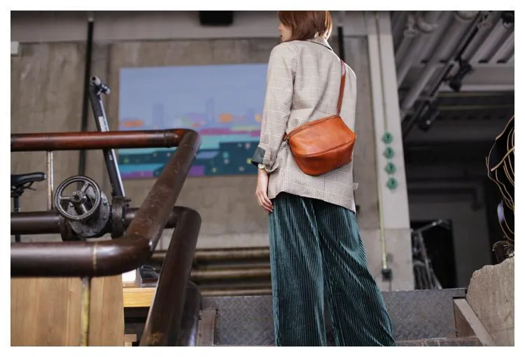 Stylish Womens Small Brown Leather Satchel Crossbody Bag Zipper Square Shoulder Bag
