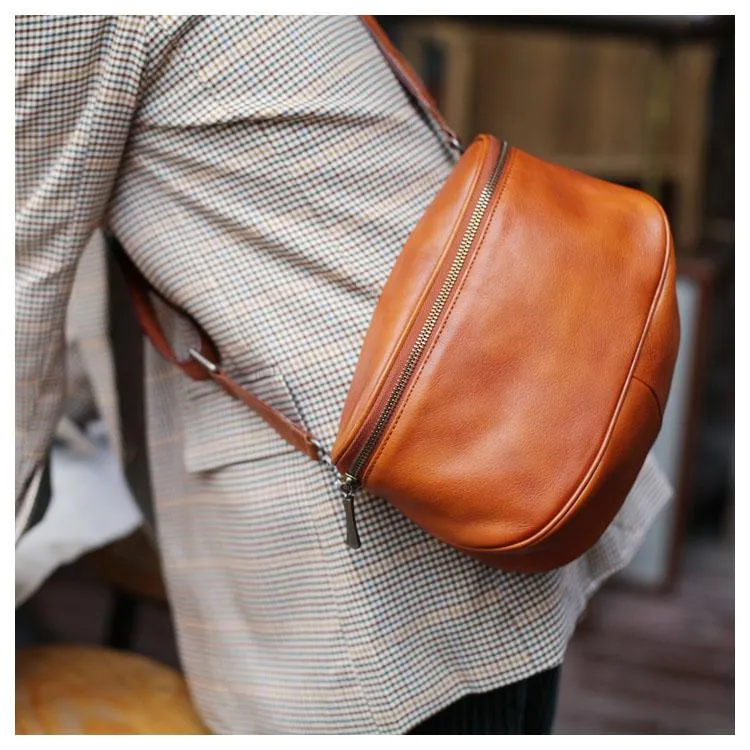 Stylish Womens Small Brown Leather Satchel Crossbody Bag Zipper Square Shoulder Bag