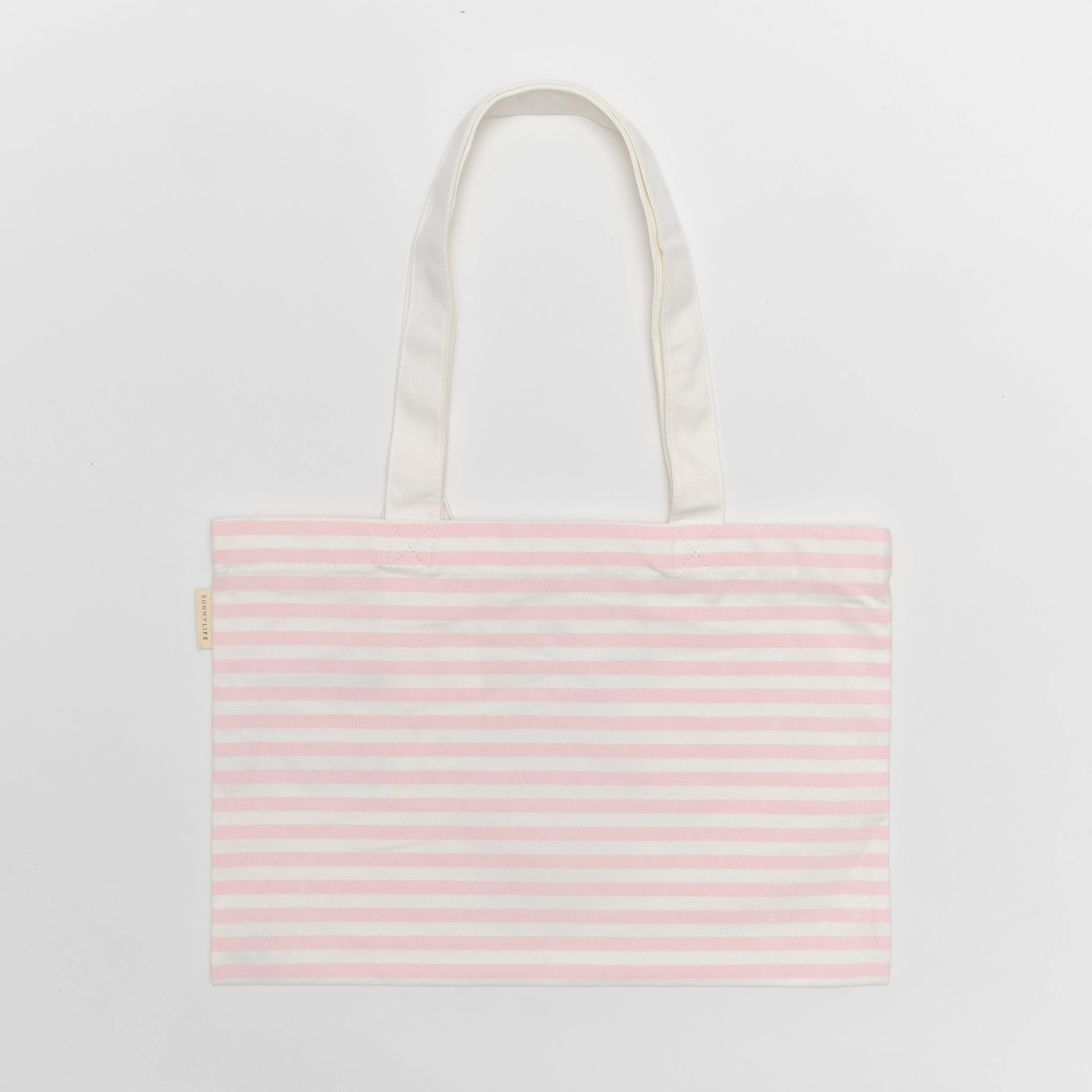 SUNNYLiFE Kids Canvas Beach Bag Strawberry Sunshine Pink Stripe