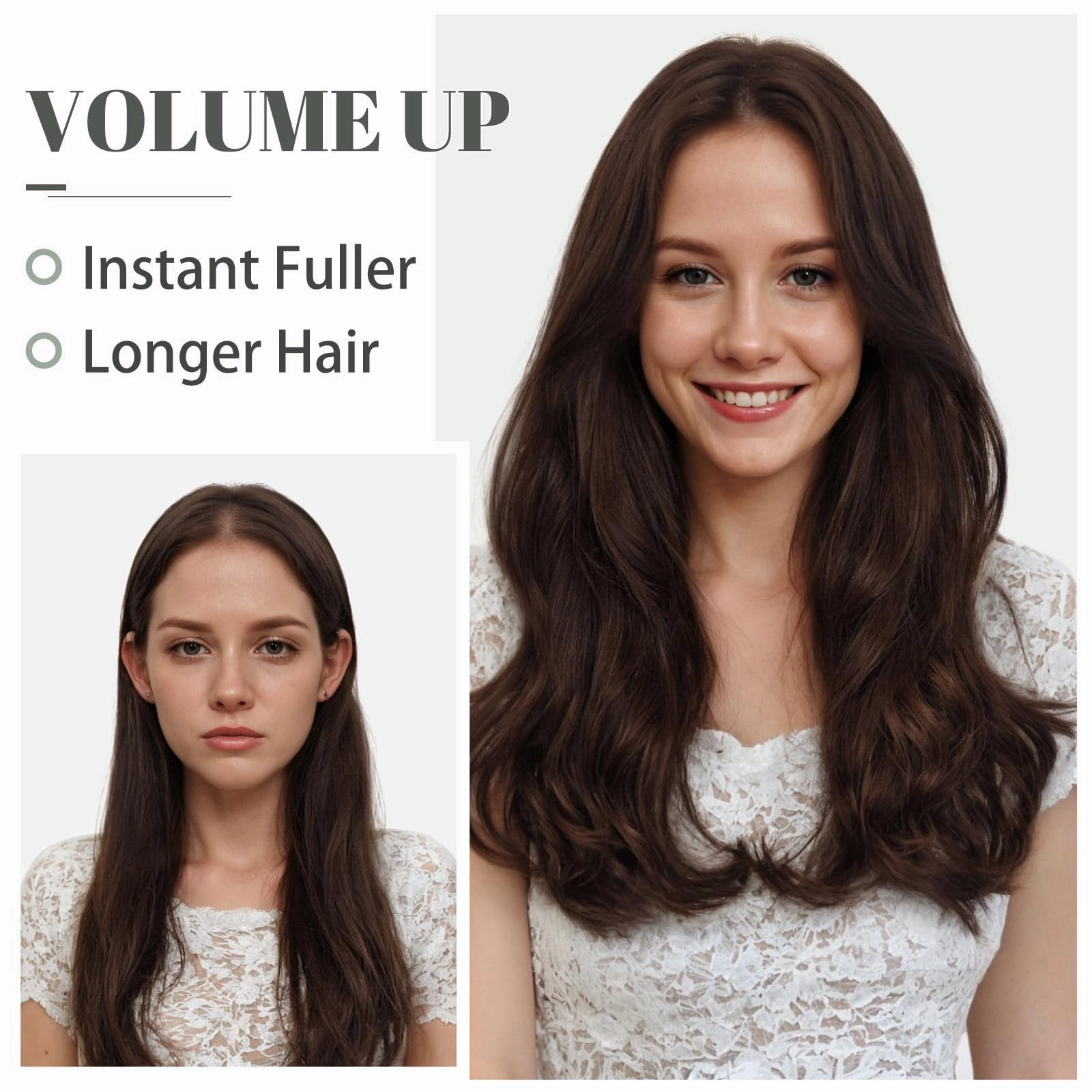Synthetic Hair Topper 18 Inch with Bangs