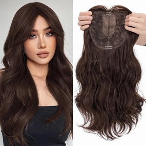 Synthetic Hair Topper 18 Inch with Bangs