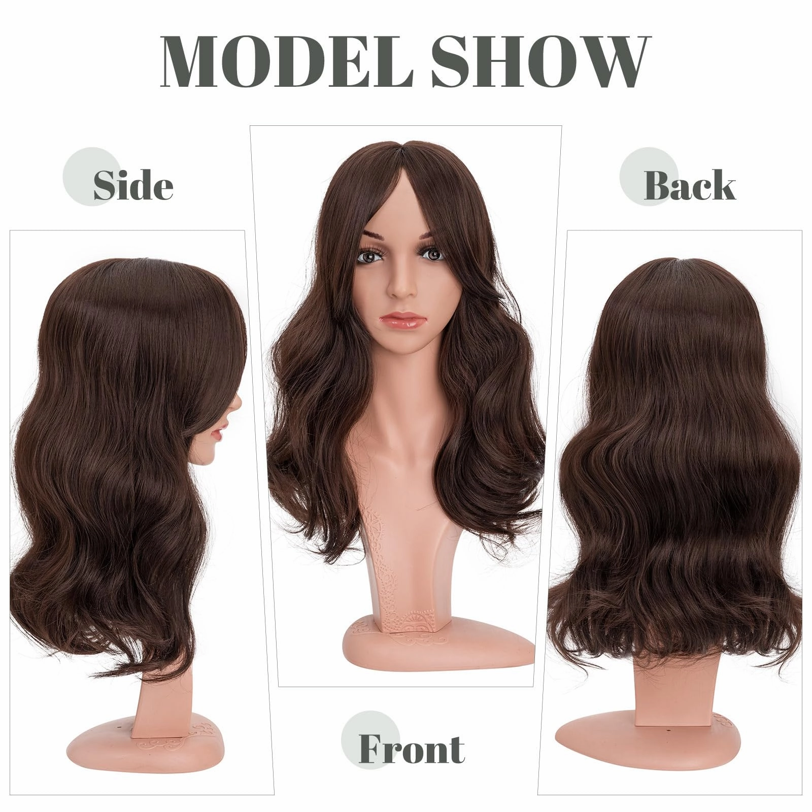 Synthetic Hair Topper 18 Inch with Bangs