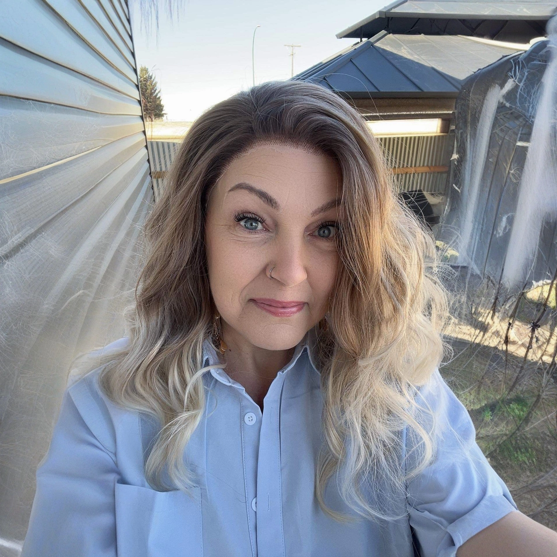 Taylor Ombre Color Brown to Blonde Curly Lace Front Daily Wear Wig