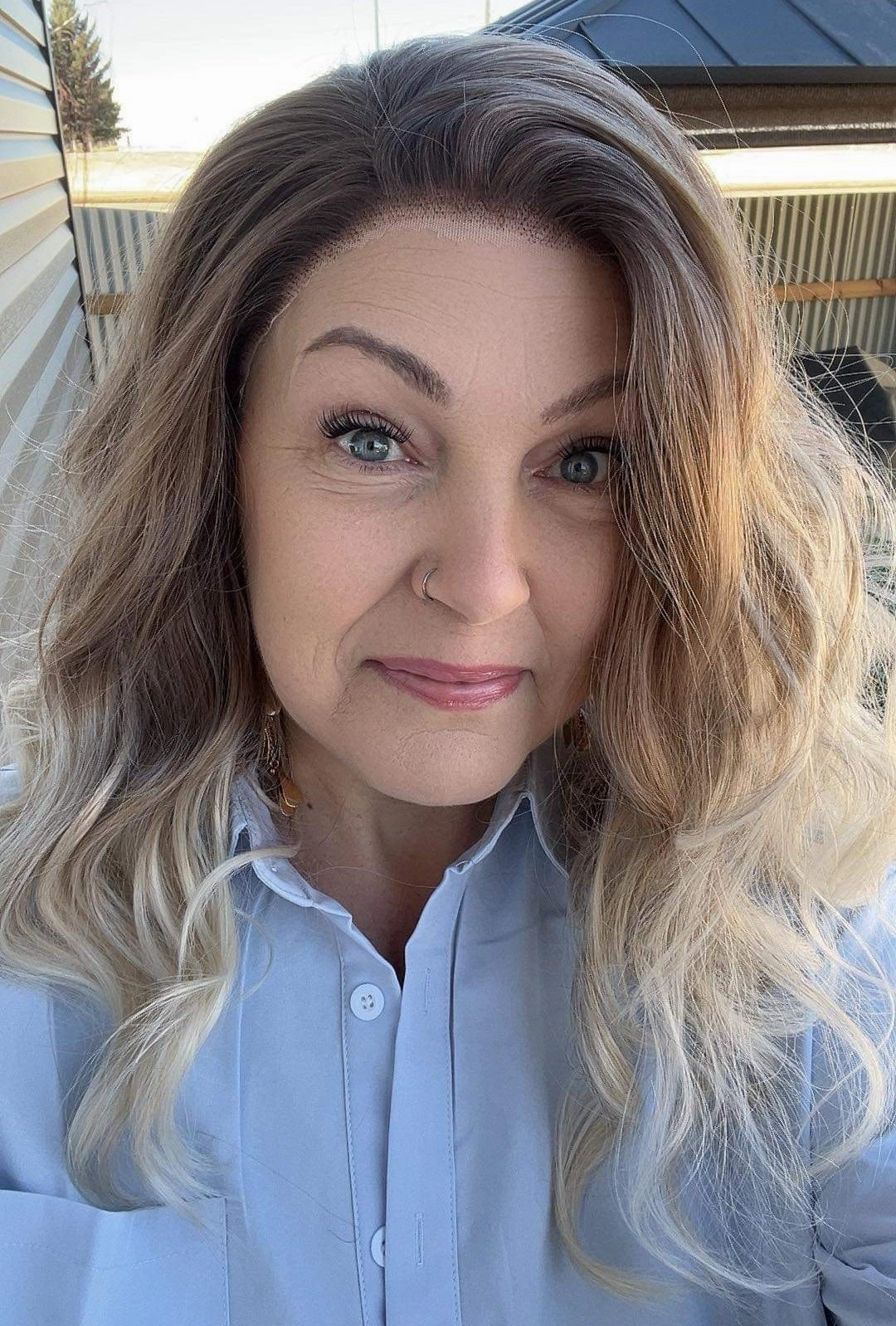 Taylor Ombre Color Brown to Blonde Curly Lace Front Daily Wear Wig