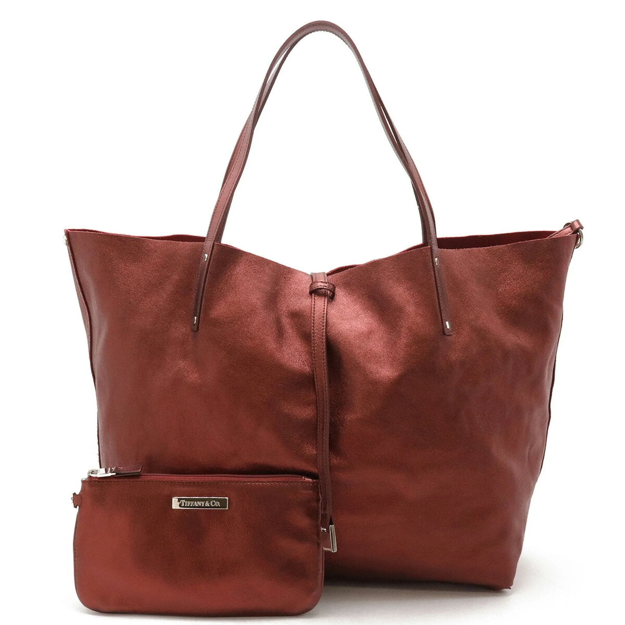 Tiffany Metallic Color Suede Leather Tote Bag (Pre-Owned)