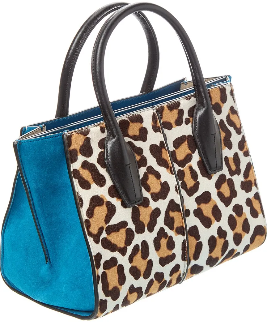 TODs Logo Haircalf & Suede Tote