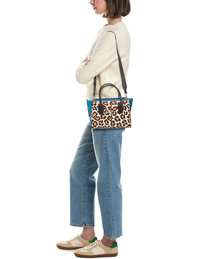 TODs Logo Haircalf & Suede Tote