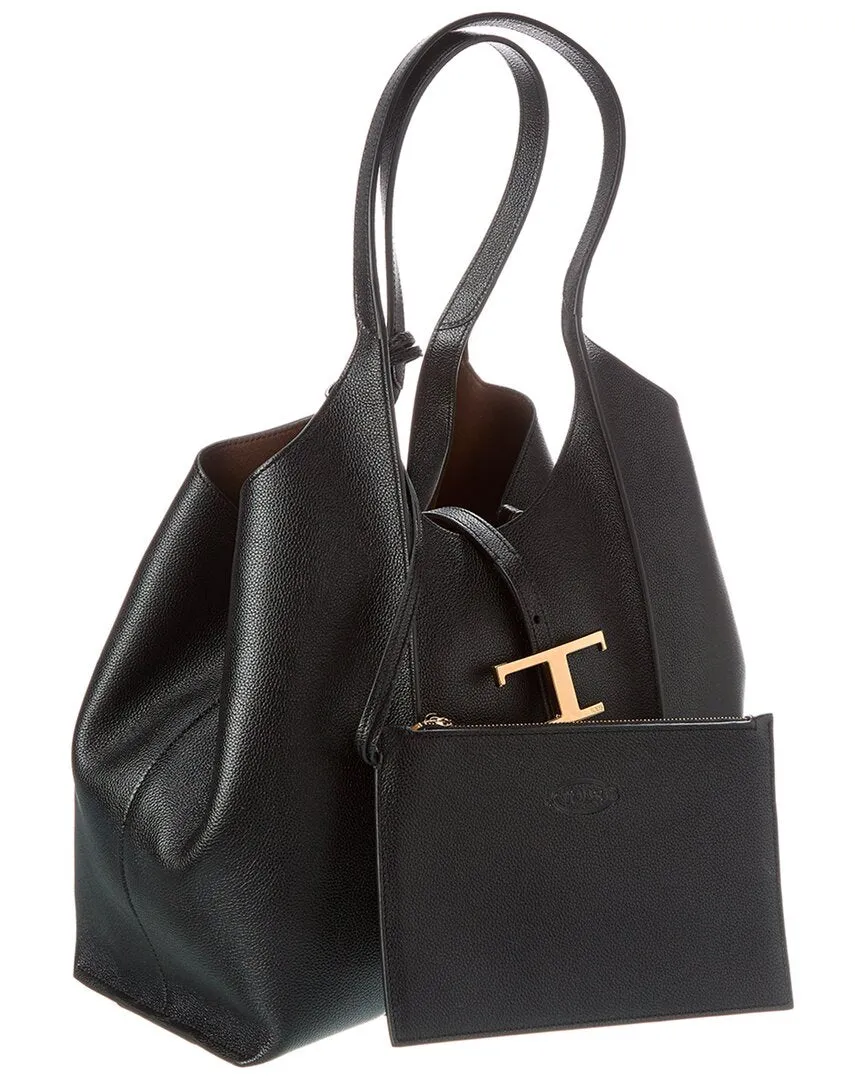 TODs T Timeless Small Leather Tote