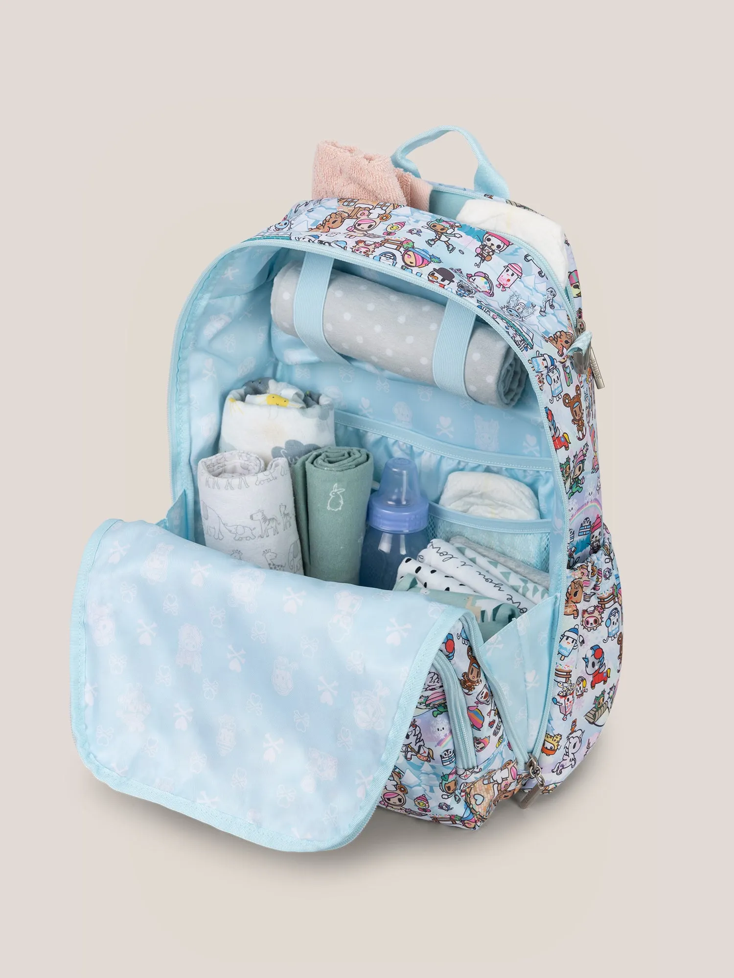 tokidoki Snow Day Zealous Backpack Diaper Bag  Ice Blue