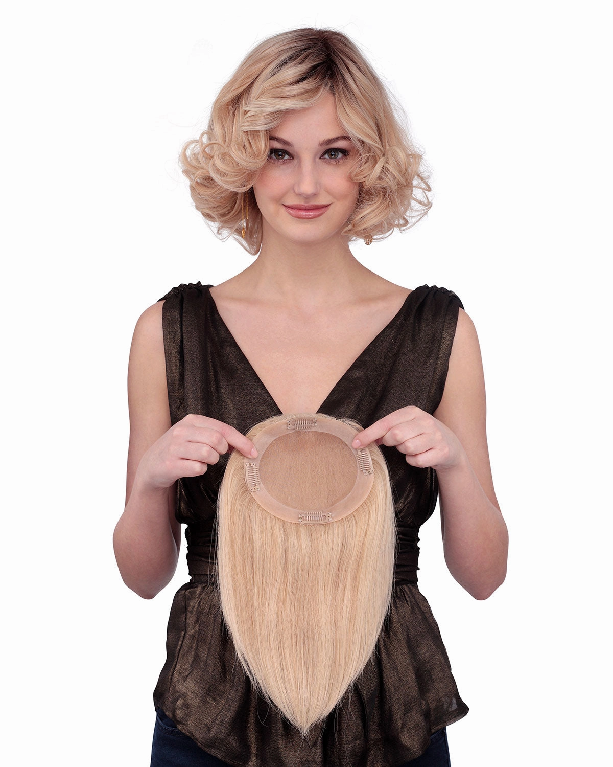 Toppiece 4001 | Monofilament Human Hair Wiglets by Louis Ferre