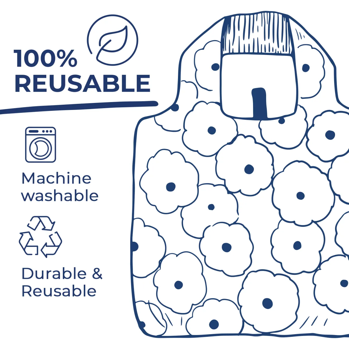 Turtles blu Reusable Shopping Bag-Machine washable