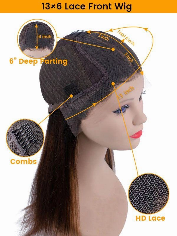 Undetectable HD Lace Highlight Color Body Wave Virgin Brazilian Hair 13x6 Lace Front Wigs NCF110