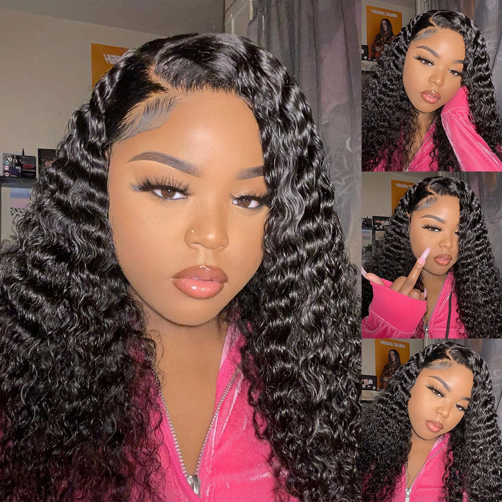 Upgraded Drawstring Dome Cap 3D Fitted Pre-Cut HD Lace Closure Wig Curly