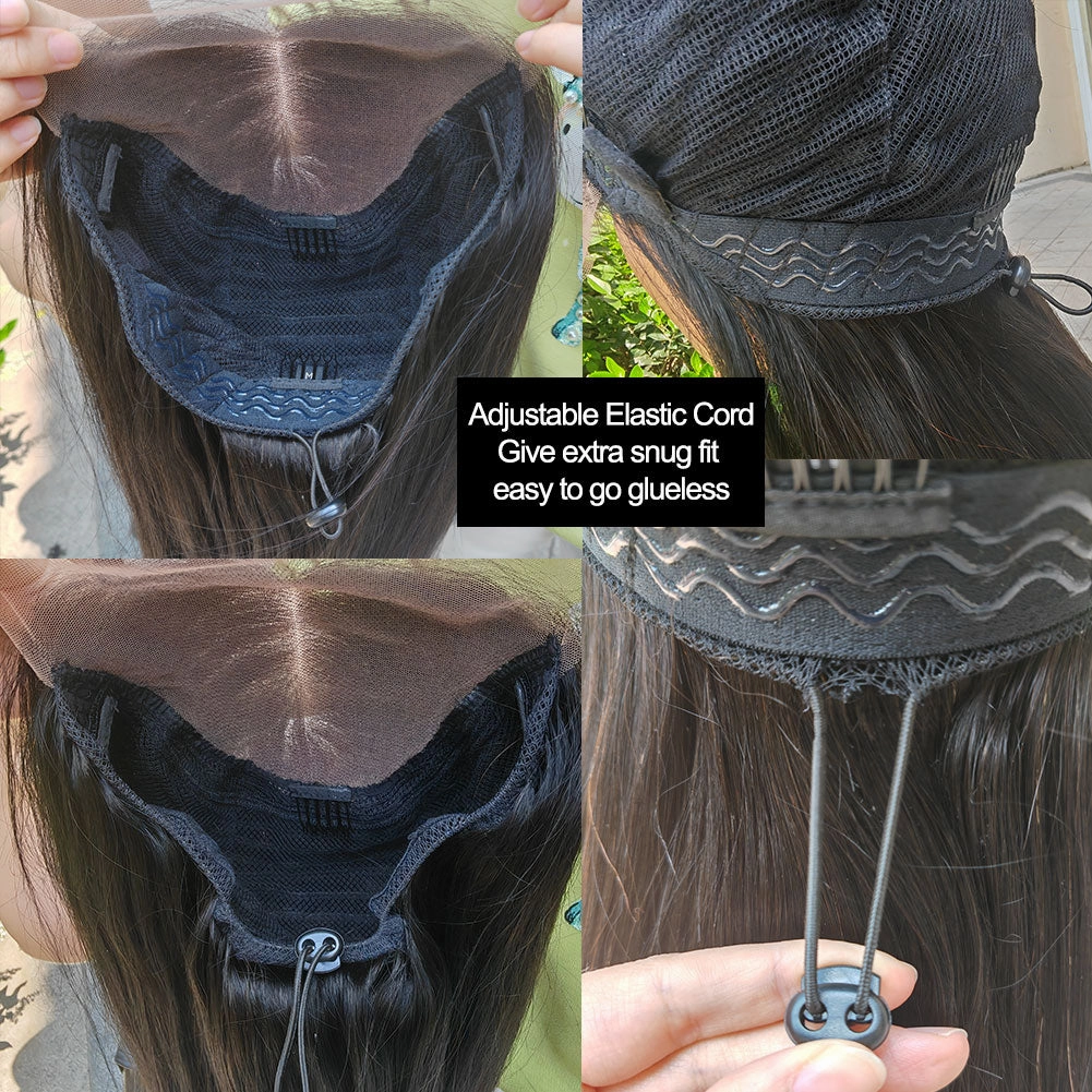 Upgraded Drawstring Dome Cap 3D Fitted Pre-Cut HD Lace Closure Wig Curly