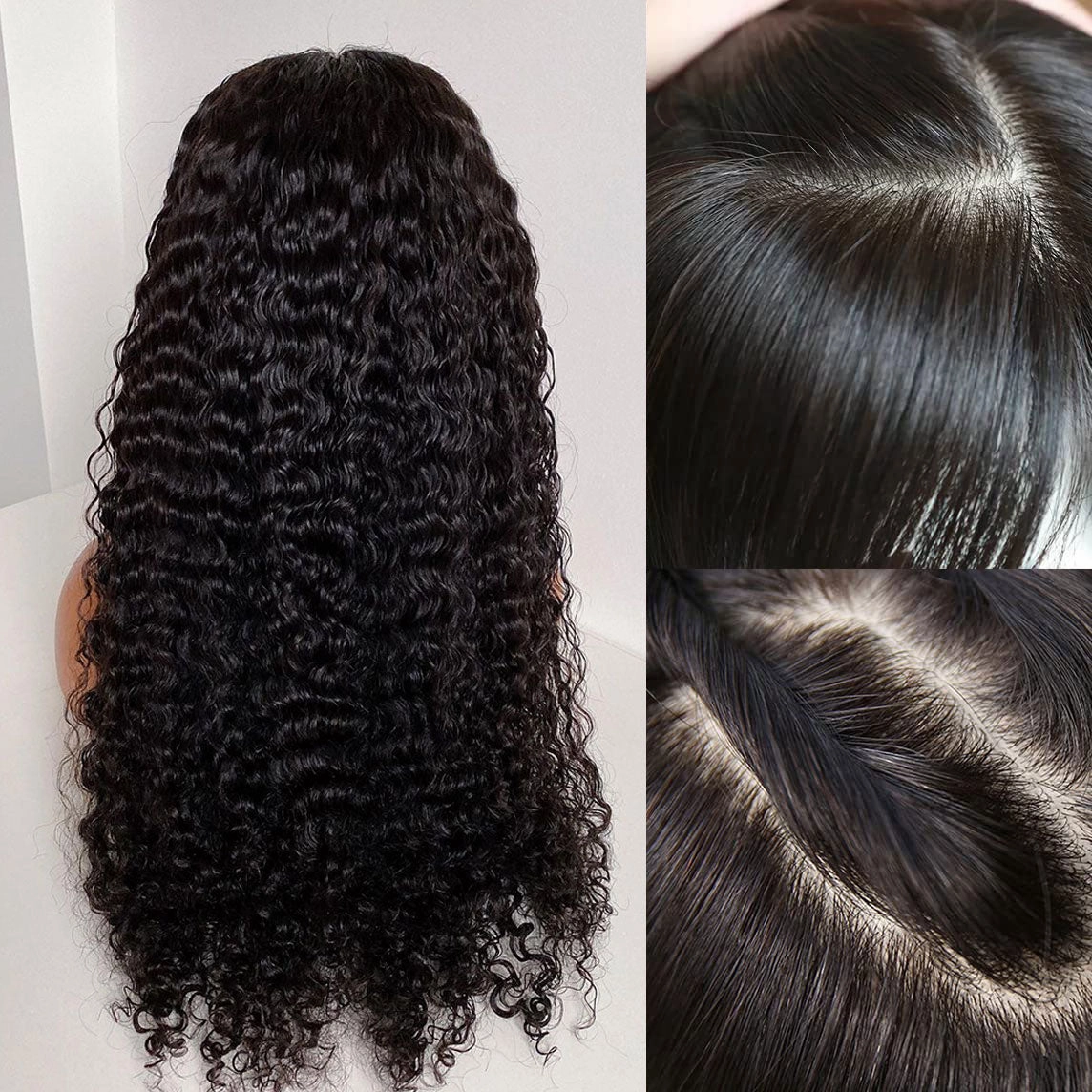 Upgraded Knot-Free 13x6 Fitted Cap Glueless Skin Melt Lace Front Wig Curly