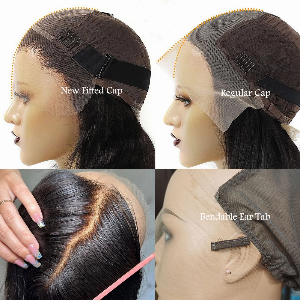 Upgraded Knot-Free 13x6 Fitted Cap Glueless Skin Melt Lace Front Wig Curly