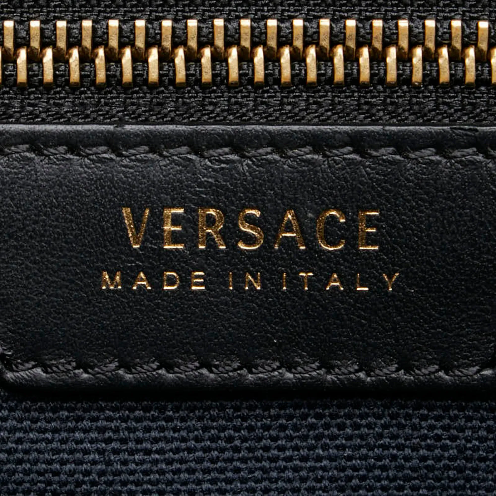 Versace  Canvas Leather Handbag Tote Bag (Pre-Owned)