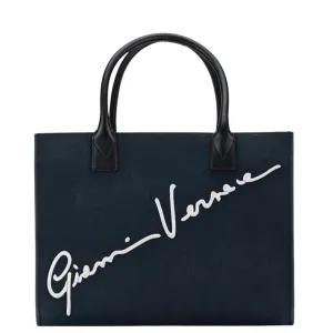 Versace  Canvas Leather Handbag Tote Bag (Pre-Owned)