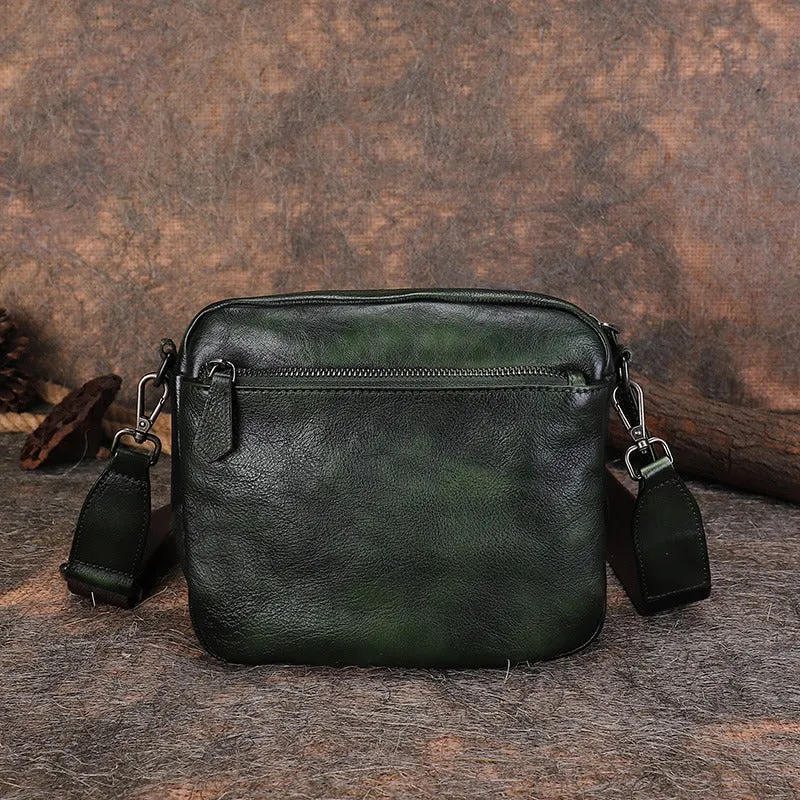 Vintage Brown Leather Womens Saddle Shoulder Bag Small Saddle Crossbody Purse for Ladies