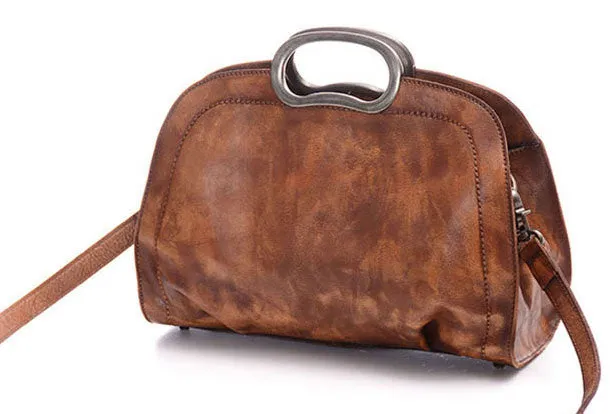 Vintage Womens Leather Handbag Stylish Shoulder Bag Purse For Women