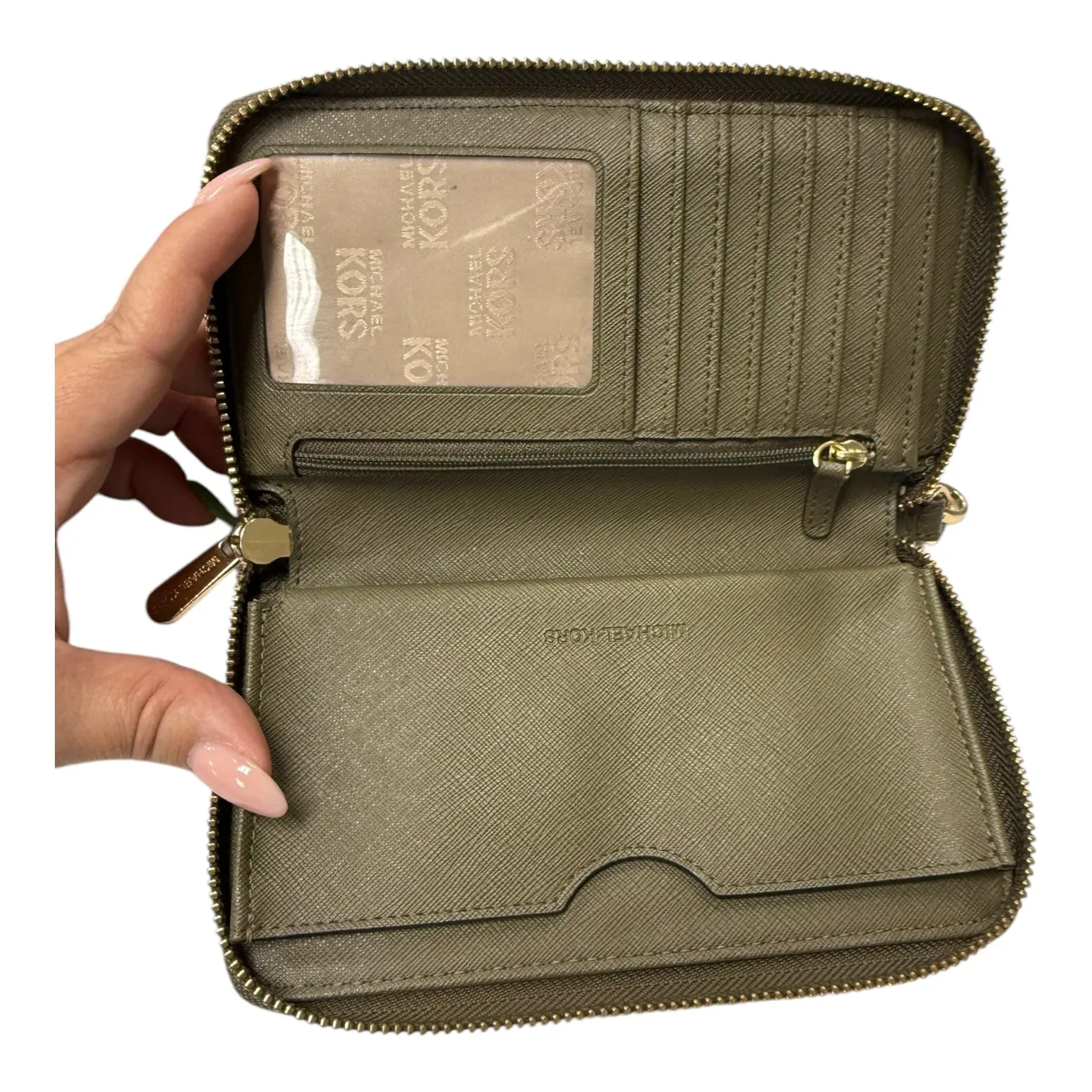 Wallet Designer By Michael Kors In Green, Size:Medium
