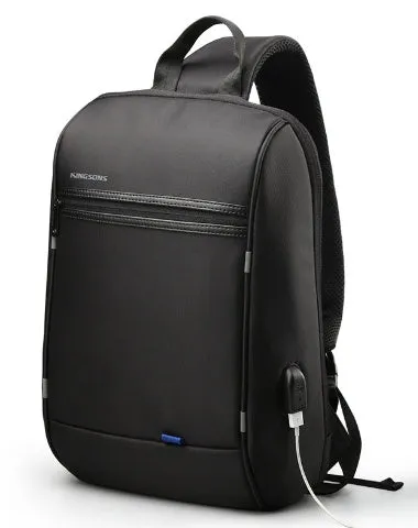 Waterproof Large Sling Bag For Men Black Oxford Fabric Business Sling Bag For Big Guy