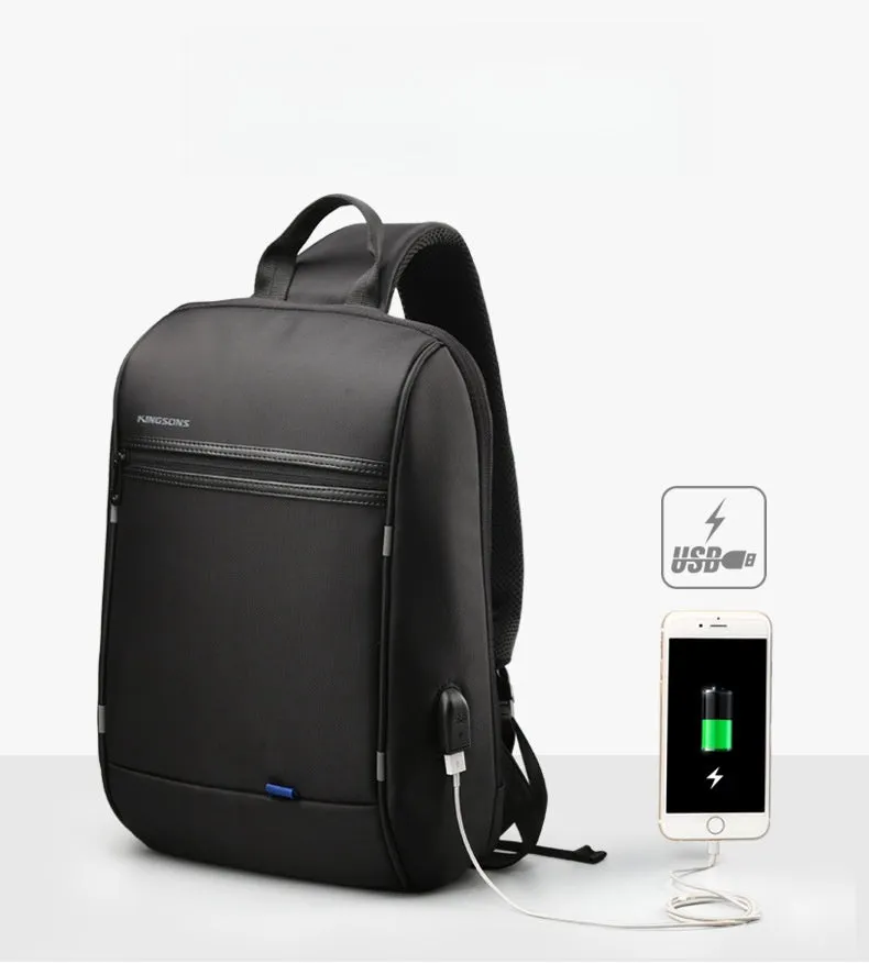Waterproof Large Sling Bag For Men Black Oxford Fabric Business Sling Bag For Big Guy