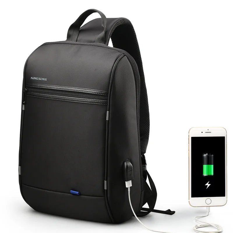 Waterproof Large Sling Bag For Men Black Oxford Fabric Business Sling Bag For Big Guy