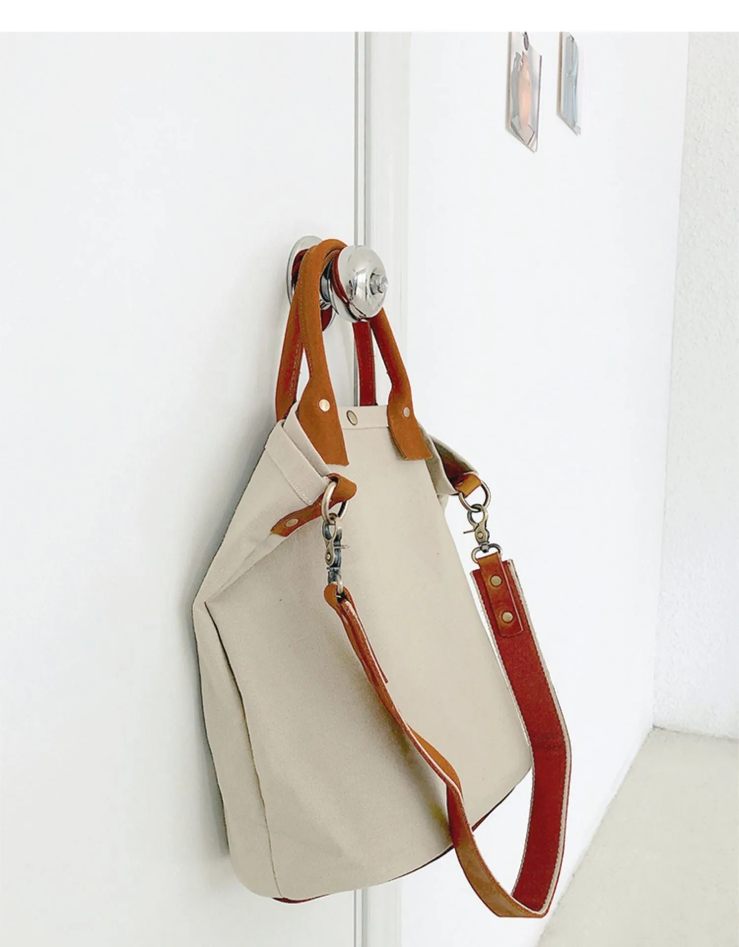 White Gray Canvas Tote Bags Canvas Messenger Handbag Womens Canvas Shoulder Tote Bag for Men